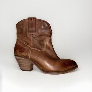 Corral Brown Leather Ankle Cowboy Western Boots Women’s Size 9.5 M